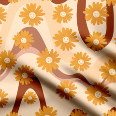 Retro Blossom Print Fabric