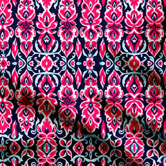 Ikat Rose Persian Inspired Print Fabric