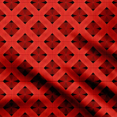 Red Geometric Print Fabric