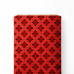 Red Geometric Print Fabric