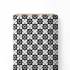 Black White Abstract Print Fabric