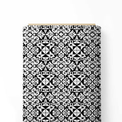 Black White Geometric 1.4 Print Fabric