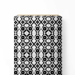 Black White Geometric 1.6 Print Fabric