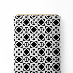 Black White Geometric 2.2 Print Fabric