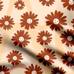 Smiley Face floral Print Fabric