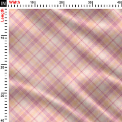 Pink Plaid Patterned Elegance Print Fabric