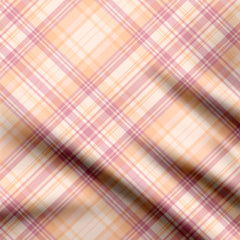 Pink Stripes Checkered Delight Print Fabric