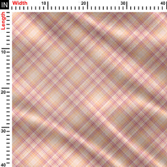 Pink Stripes Checkered Delight Print Fabric