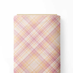 Pink Stripes Checkered Delight Print Fabric