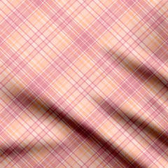 Pink Plaid Tartan Threads Stripes Print Fabric