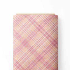 Pink Plaid Tartan Threads Stripes Print Fabric