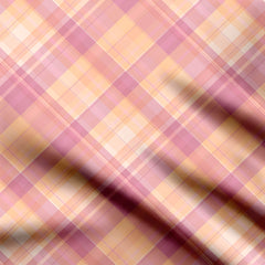 Pink Plaid Checkered Chic Stripes Print Fabric