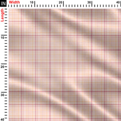 Pink Plaid Pulse Stripes Print Fabric