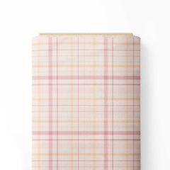 Pink Plaid Pulse Stripes Print Fabric