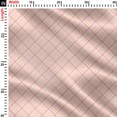 Pink Overwhelming Plaid Stripes Print Fabric