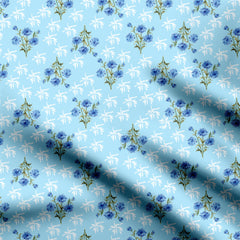 Blue daisies Print Fabric