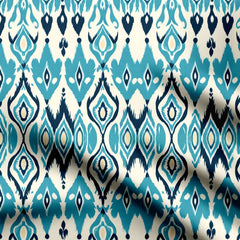 Robin egg blue ikat Print Fabric