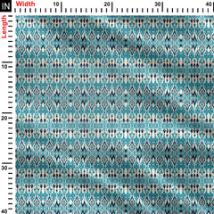 Robin egg blue ikat Print Fabric