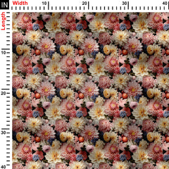 Pastel flowers Print Fabric