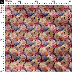 Pastel colour flowers Print Fabric