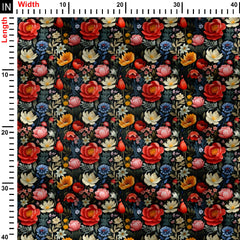 Bright wildflowers Print Fabric