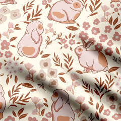 Bunny Floral Retreat Print Fabric