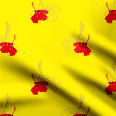 Hibiscus Yellow Print Fabric