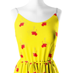 Hibiscus Yellow Print Fabric