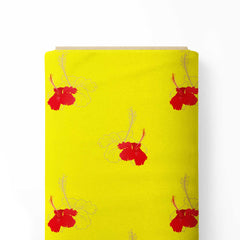 Hibiscus Yellow Print Fabric