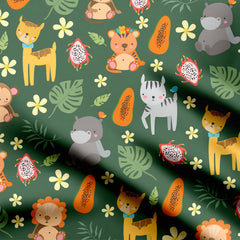 Safari Animal Pattern Design Print Fabric