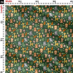 Safari Animal Pattern Design Print Fabric