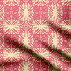 Artistic geometric peony Print Fabric