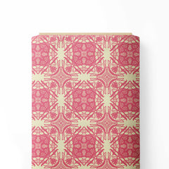 Artistic geometric peony Print Fabric