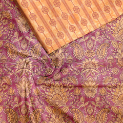 Ajrakh Block Print Allover Pink Tussar Silk Unstitched Suit Set