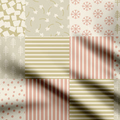 muted christmas pattern Print Fabric