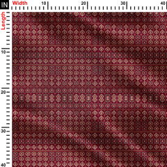 Burgundy Ethnic Print Fabric