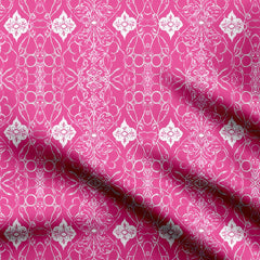 Pink Abstract Pattern Print Fabric