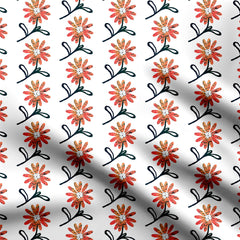 Textured Vibrant Blooms Print Fabric