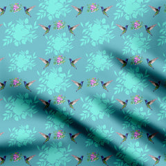 Humming bird flora Print Fabric