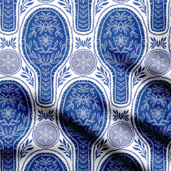 Floral Rackets - Blue Print Fabric