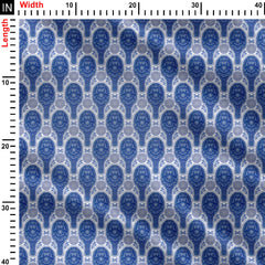 Floral Rackets - Blue Print Fabric