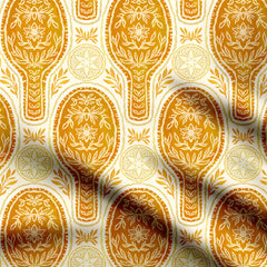 Floral Rackets - Golden Yellow Print Fabric