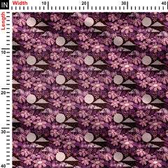 Moonlit Flower Garden - Purple Print Fabric