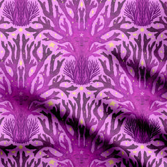 Lilac Coral Fungus Mushrooms - Purple Print Fabric