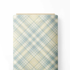 Blue Checkered Edge Stripes design Print Fabric