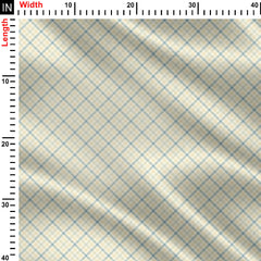 Geometric Insight Checkered Edge Stripes design Print Fabric