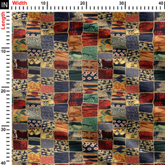 mixed vintage pattern Print Fabric