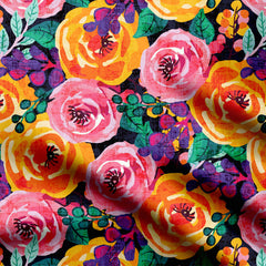 hand paint colorful flower Print Fabric