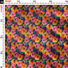 hand paint colorful flower Print Fabric