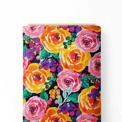 hand paint colorful flower Print Fabric